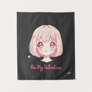 Tenture Jolie Fille d'Anime - Sois Ma Saint-Valentin T-Shi