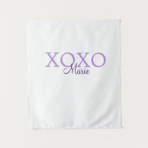 Tenture Jour de la Saint Valentin Xoxo ajouter nom pastel 