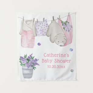 Tenture Jour de lessive ourson mignon Baby Shower