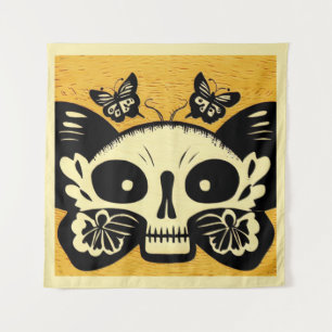 Tenture Jour des papillons morts Woodcut 1