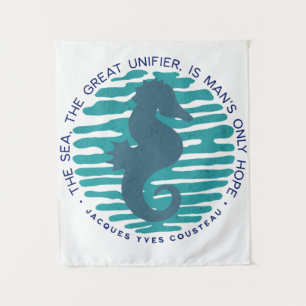 Tenture Jour des terres, Hippocampe et Vagues, Nettoyer l'