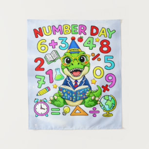 Tenture Jour du Nombre Design Mathématique Dinosaure pour