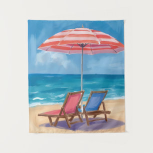 Tenture Journée de plage à Cape Cod   Océan aquarelle MA