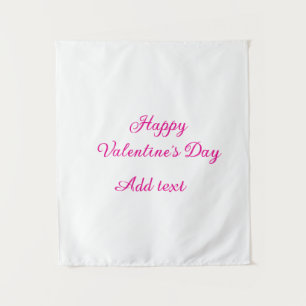 Tenture Joyeuse Saint-Valentin texte rose nom message