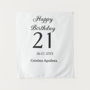 Tenture Joyeux 21e anniversaire lettre gras nom simple min
