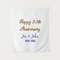 Joyeux 30e anniversaire de mariage bleu royal or