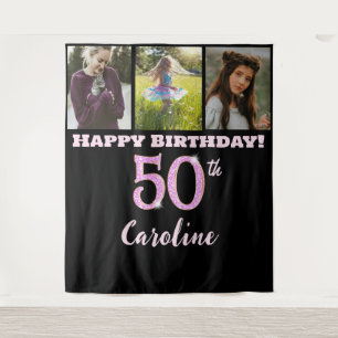 Tenture Joyeux 50e anniversaire fête, Parties scintillant 