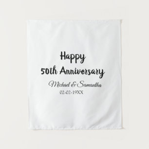 Tenture Joyeux 50e anniversaire nom couple date mariage