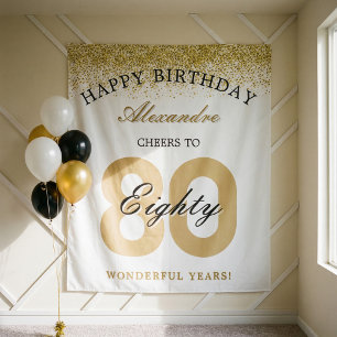 Tenture Joyeux Anniversaire, Félicitations pour 80 Ans de