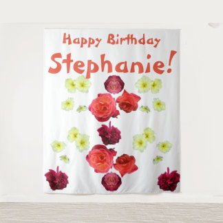 Tenture Joyeux Anniversaire fille stephanie femme dame