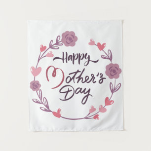 Tenture Joyeux Coeurs de la Fête des Mères Bouquet de cour