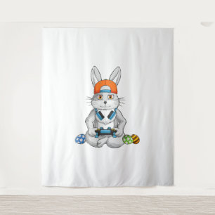 Tenture Joyeux Joueur d'Oeufs de Lapin de Pâques