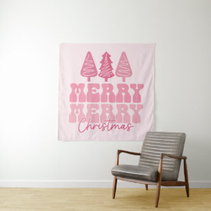 Tenture Joyeux Joyeux Noël - Conception des Fêtes Rose