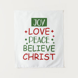 Tenture Joyeux Noël Joie Amour Paix Croire