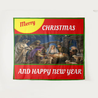 Tenture Joyeux Noël pour couverture de fenêtre en fleece