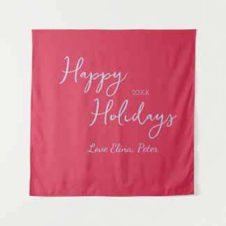 Tenture Joyeux NOËL ROSE BLEU PASTEL MODERNE