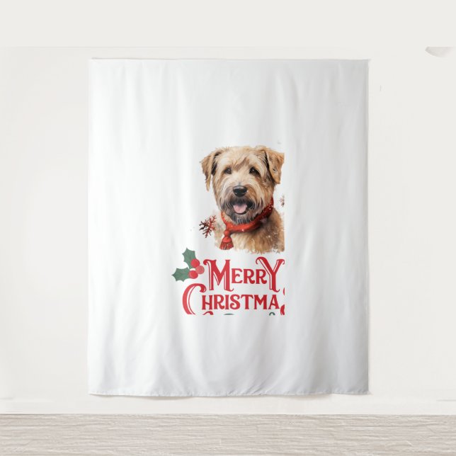 Tenture Joyeux Noël Staffordshire Bull Terrier (Devant)