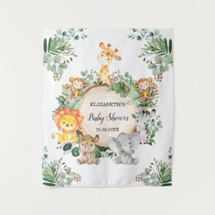 Tenture Jungle neutre Safari Animaux Baby shower sauvage U