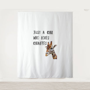 Tenture Juste Une Fille Qui Aime Les Giraffes Mignonne Gir