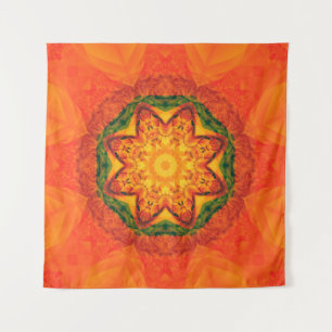 Tenture Kaleidoscope abstrait fond orange. Beau