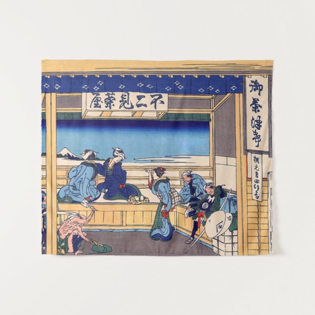 Tenture Katsushika Hokusai - Yoshida sur le Tokaido (Devant (Horizontal))