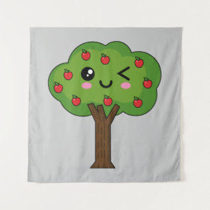 Tenture Kawaii Joyeux Pommier À Voie