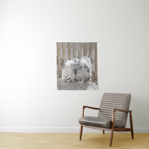 Tenture Keeshonds at the Gate Painting - Original Dog Art