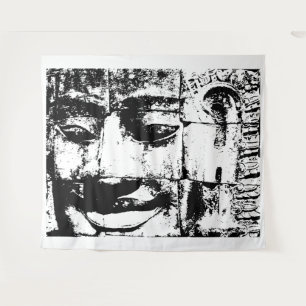 Tenture Khmer Stone Face ... Temple de Bayon, Cambodge