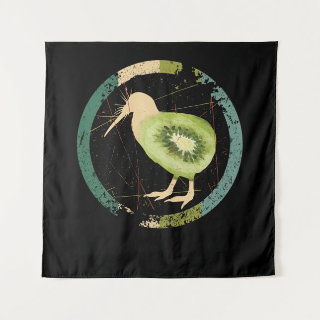 Tenture Kiwi de Nouvelle-Zélande vintage (Devant)