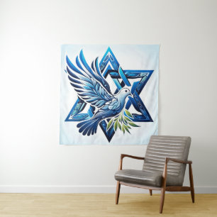 Tenture La colombe bleue et l'étoile de David Peace