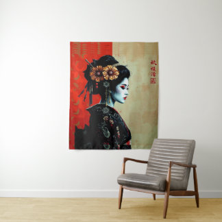 Tenture La Fleur de Geisha – Élégance Japonaise Intemporel