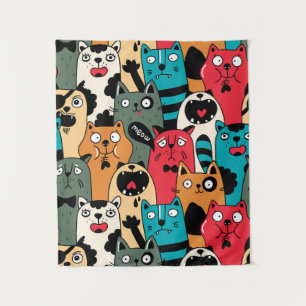 Tenture La foule des chats
