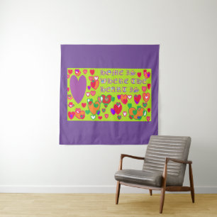 Tenture La maison est là où le coeur est violet