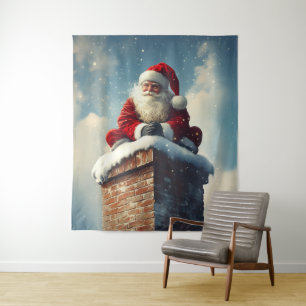 Tenture La pause de père Noël : un sourire d'hiver