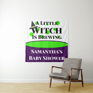 Tenture La petite sorcière prépare une baby shower Hallowe