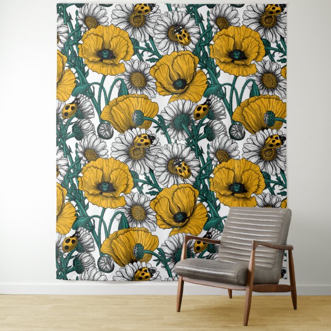 Tenture La prairie en jaune (En situation)