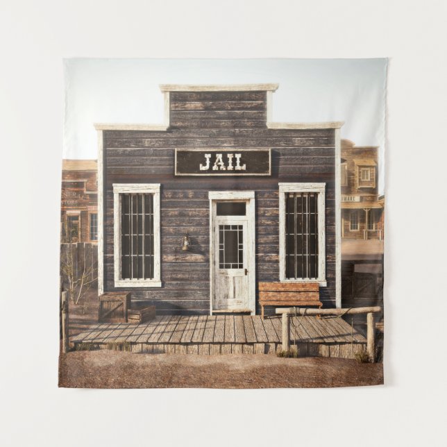 Tenture La prison de la ville occidentale rustique. 3d. Pa (Devant)