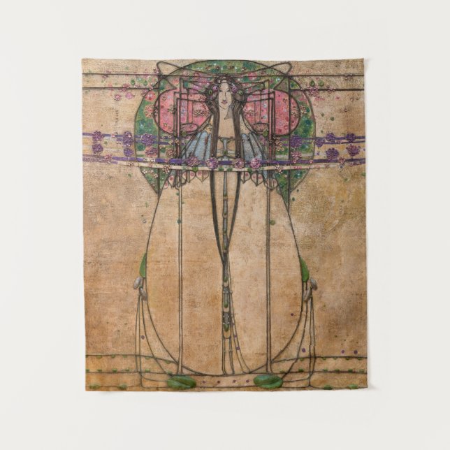 Tenture La Reine de la Mai par Margaret Macdonald Mackinto (Devant)