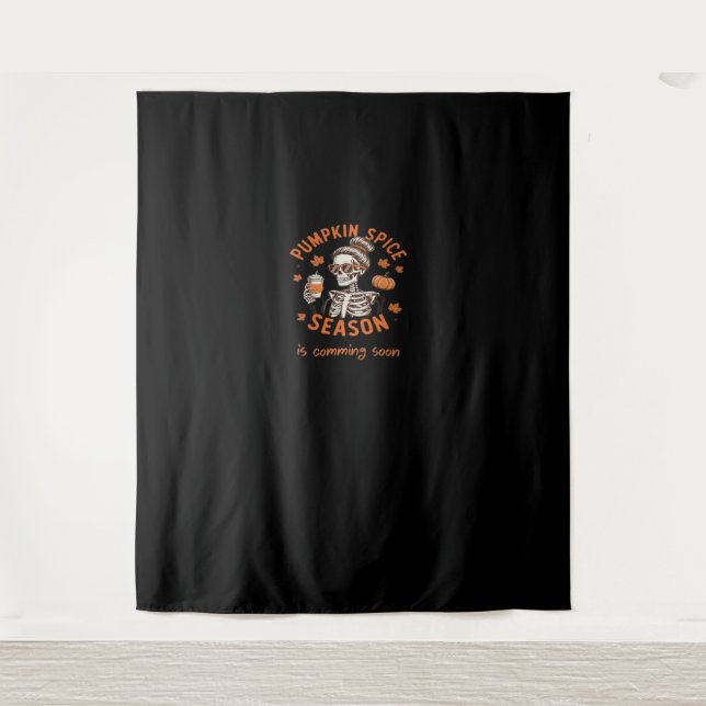 Tenture La saison des épices citrouilles commence bientôt  (Devant)