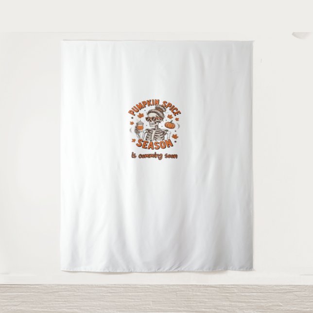 Tenture La saison des épices citrouilles commence bientôt  (Devant)