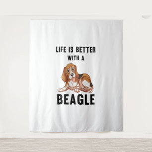 Tenture La vie est meilleure avec un Beagle