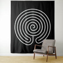 Labyrinthe blanc sur fond noir