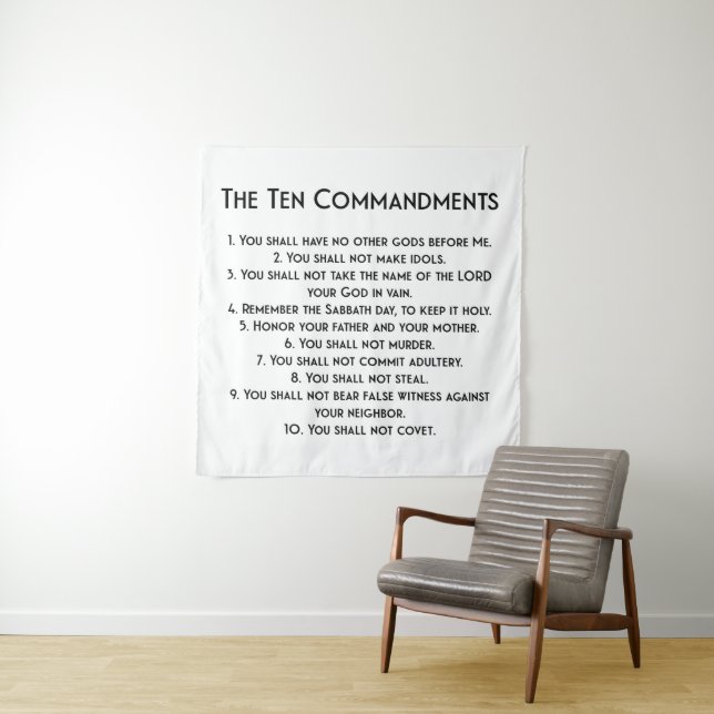 Tenture L'affiche des Dix Commandements (En situation)