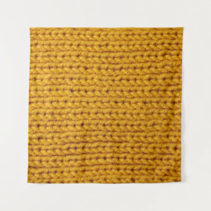 Tenture Laine tricotée jaune, texture haute résolution.