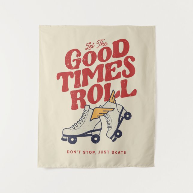 Tenture LAISSEZ LES BONS TEMPS ROULER 80s RETRO ROLLER SKA (Devant)