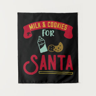 Tenture Lait Et Cookies Pour Père Noël