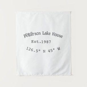 Tenture Lake house et. Date année coordonnées personnalisé