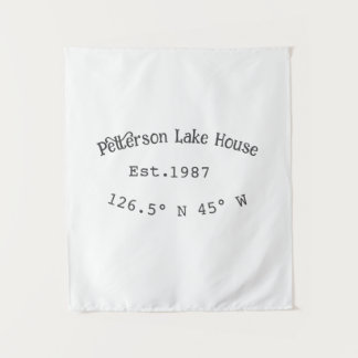Tenture Lake house et. Date année coordonnées personnalisé