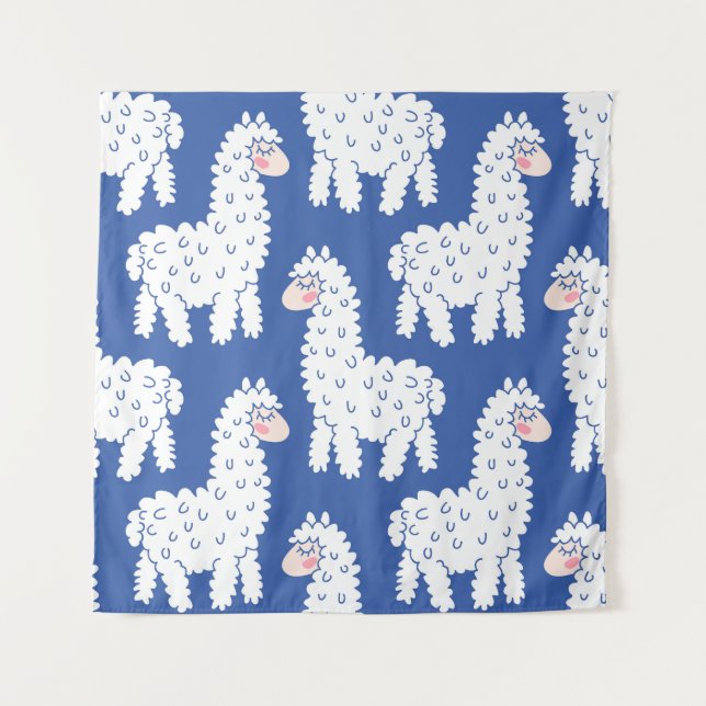 Tenture Lama alpaca, motif vintage (Devant)
