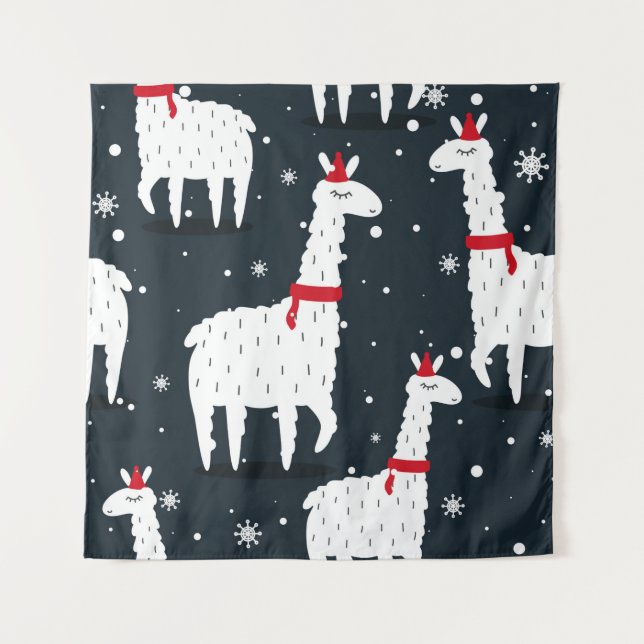 Tenture Lamas, fond dessiné à la main. Motif transparent c (Devant)